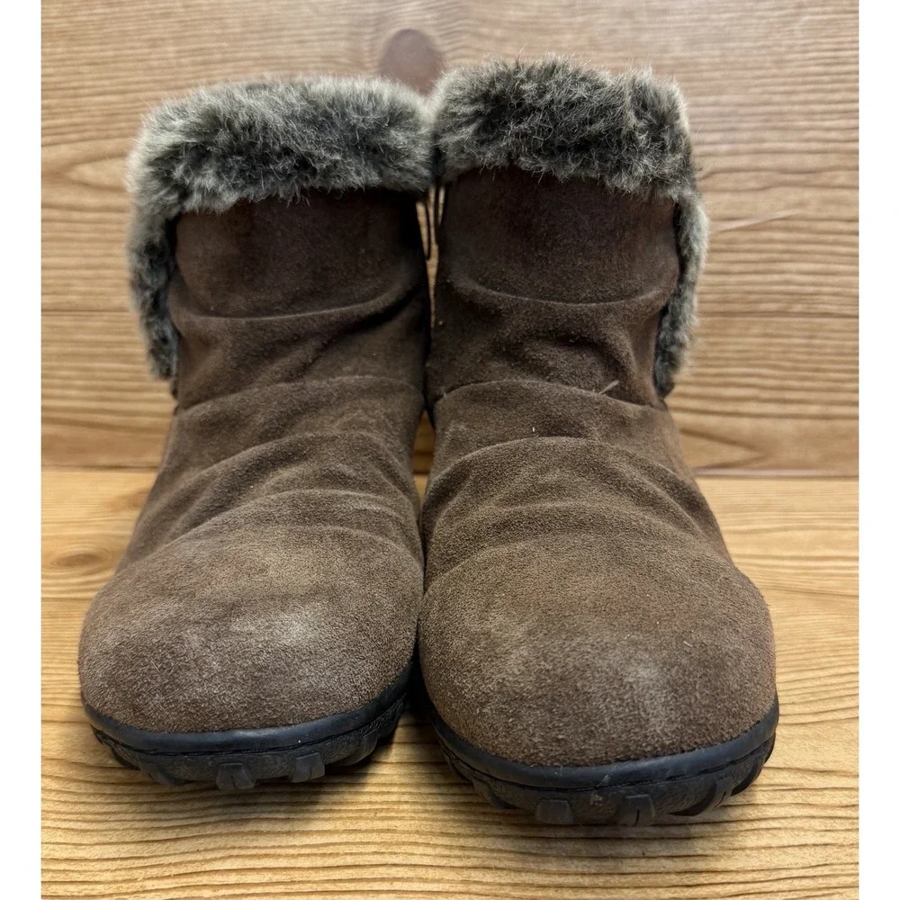 Khombu‎ Brown Faux Fur Suede Leather Lisa All Weather Snow Boots Size 8